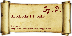 Szloboda Piroska névjegykártya